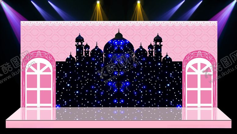 编号：51056009210040493955【酷图网】源文件下载-粉色主体婚礼现场布置设计源文件