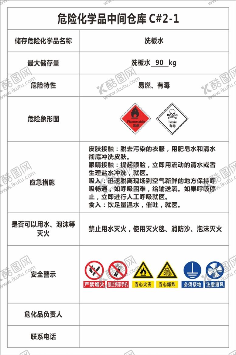 编号：84309601260200215394【酷图网】源文件下载-危险化学品中间仓库 洗板水