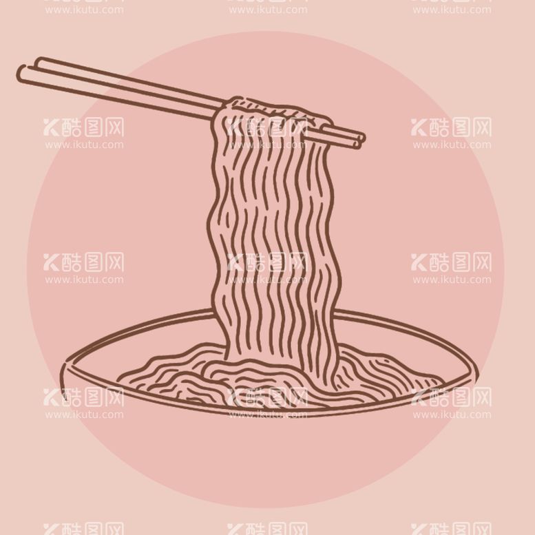 编号：21551512150411039528【酷图网】源文件下载-手绘面条米粉碗筷