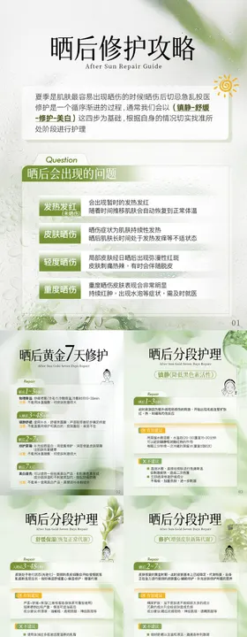 晒后修护攻略医美系列海报