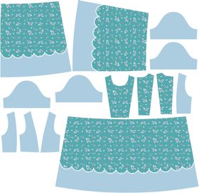 浅绿色蕾丝服装纸样设计