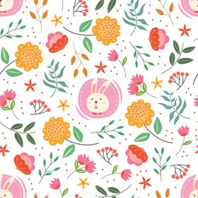 无缝卡通花纹