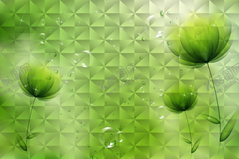 编号：78135810291607177053【酷图网】源文件下载-冰晶画绿色郁金香5D8D