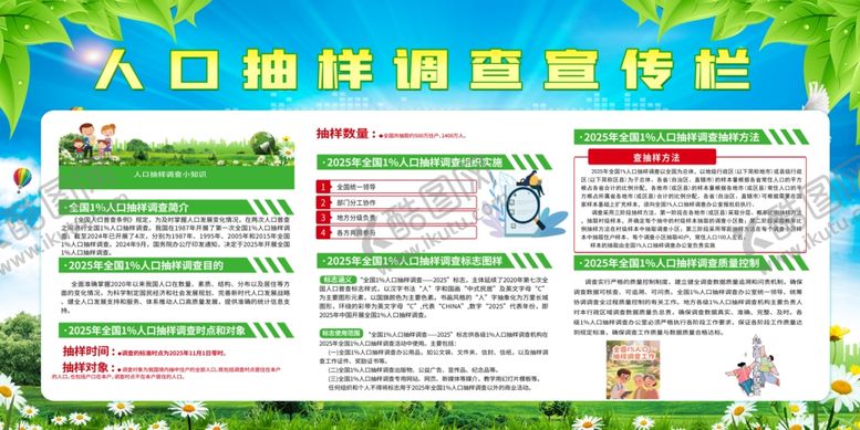 编号：68473010250140475414【酷图网】源文件下载-人口抽样调查宣传栏