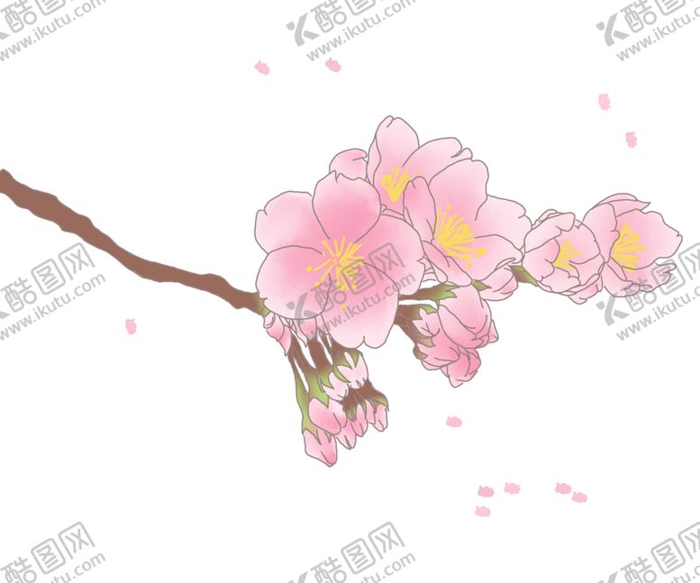 编号：19124902080933235690【酷图网】源文件下载-手绘粉色桃花免扣素材图片