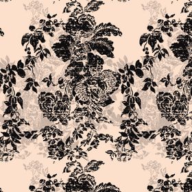 大牌复古黑白花卉图案