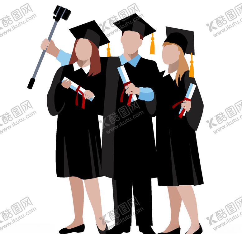 编号：91462710090329438907【酷图网】源文件下载-男女学生拍毕业照