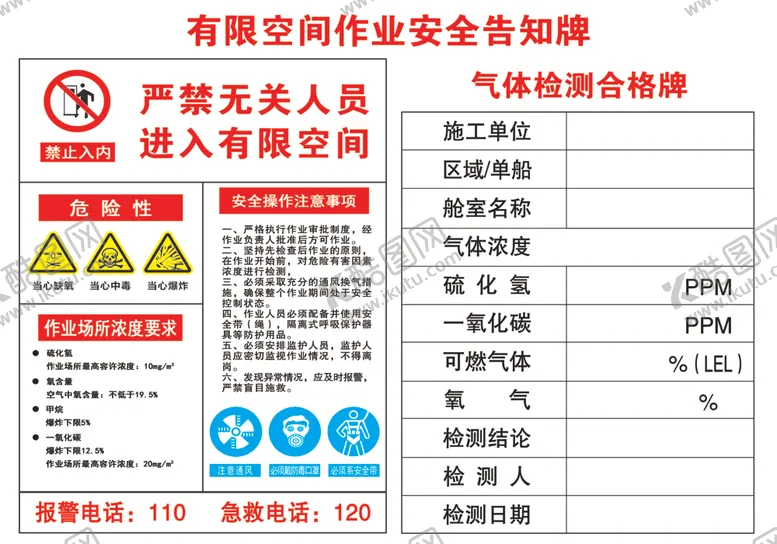 编号：78980402250725466321【酷图网】源文件下载-有限空间作业安全告知