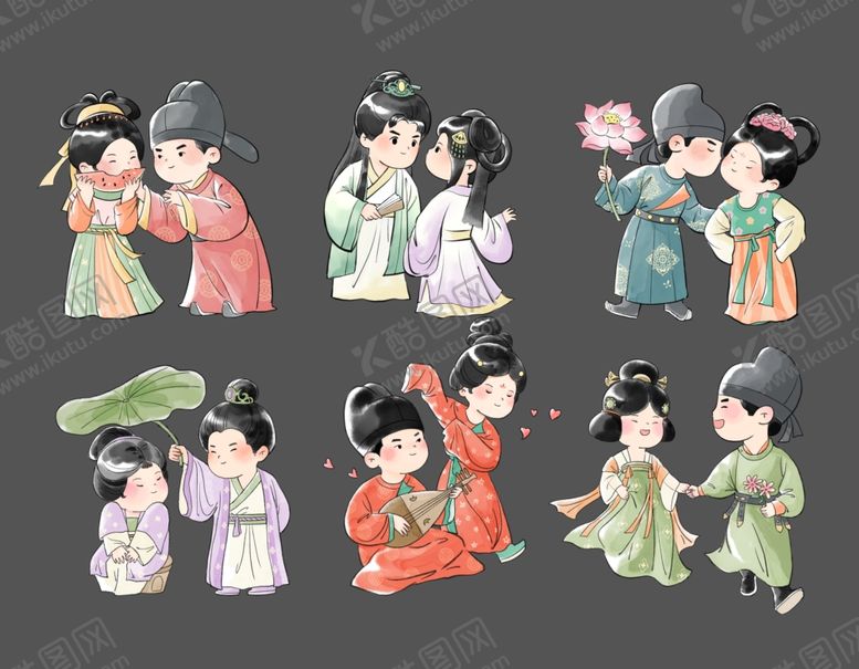 编号：18661102180447091486【酷图网】源文件下载-古装情侣