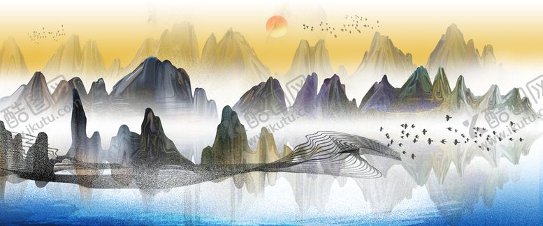 编号：61038509140402077651【酷图网】源文件下载-水墨山水 