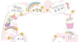 粉色宝宝宴拱门