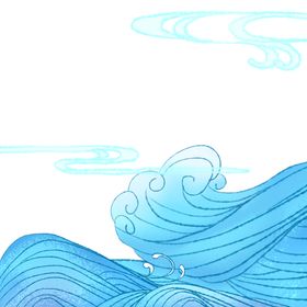 波浪波纹海浪插画海报素材