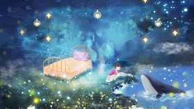 夜星空梦境飞机