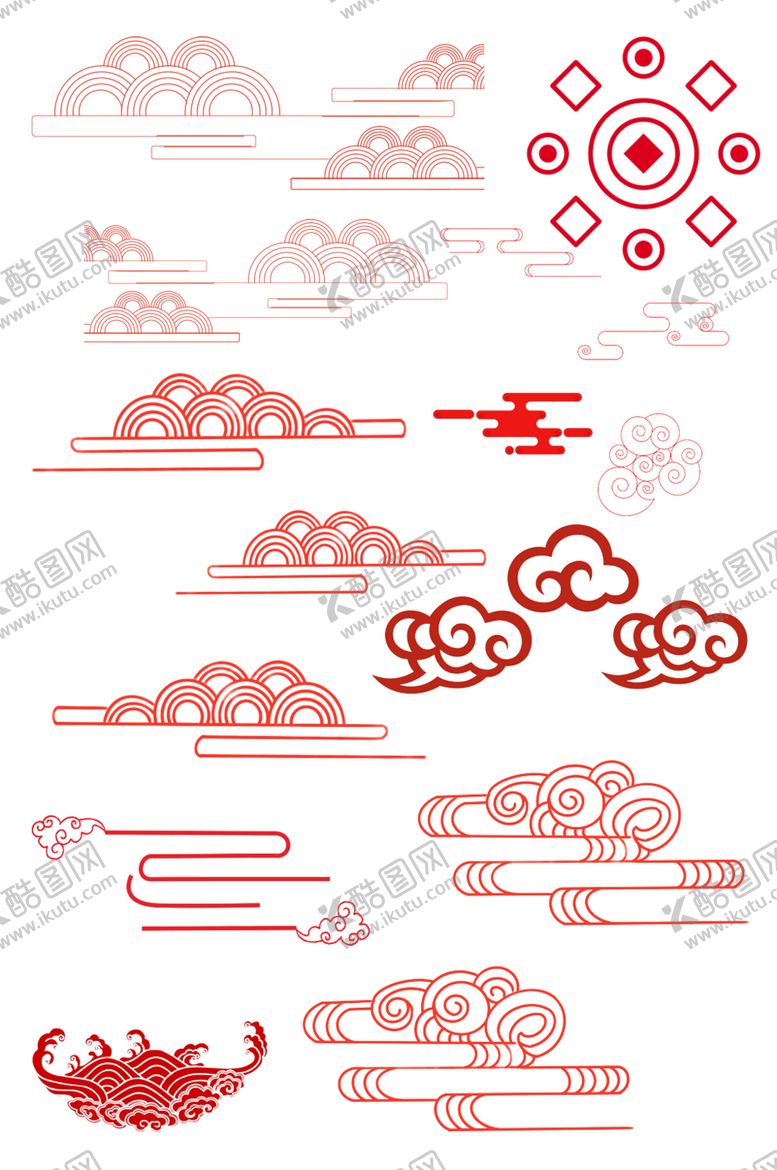 编号：31107405030835202676【酷图网】源文件下载-中国风祥云图案花纹底纹PNG