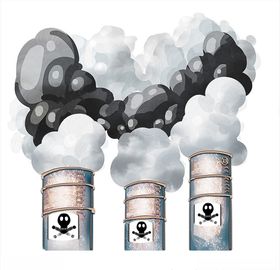 大气污染工厂冒烟插画