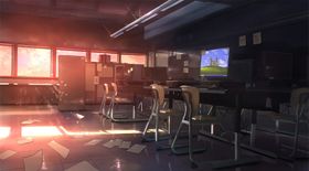 彩色动漫场景插画背景