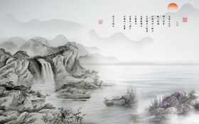 流水生财大理石背景墙