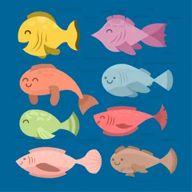 海洋生物动插图卡通底动