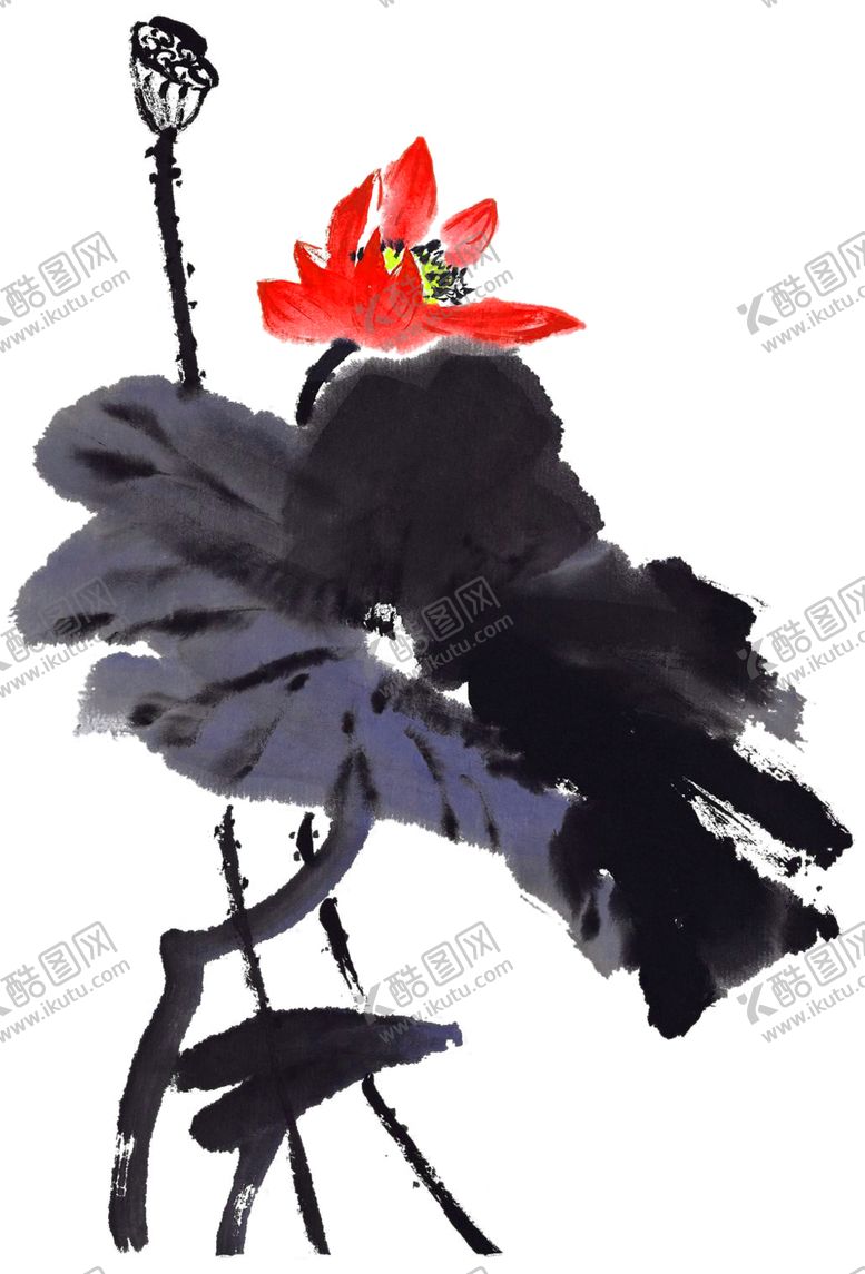 编号：31664009101726396419【酷图网】源文件下载-中国风荷叶荷花绘画