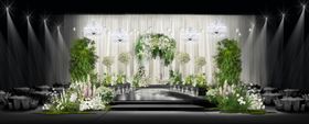 清新绿植系婚礼舞台布置