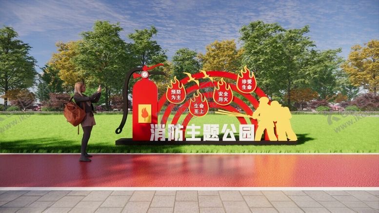 编号：17811201251701007055【酷图网】源文件下载-消防救援雕塑