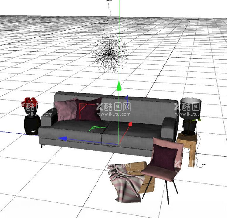 编号：83666612192346205535【酷图网】源文件下载-C4D模型沙发