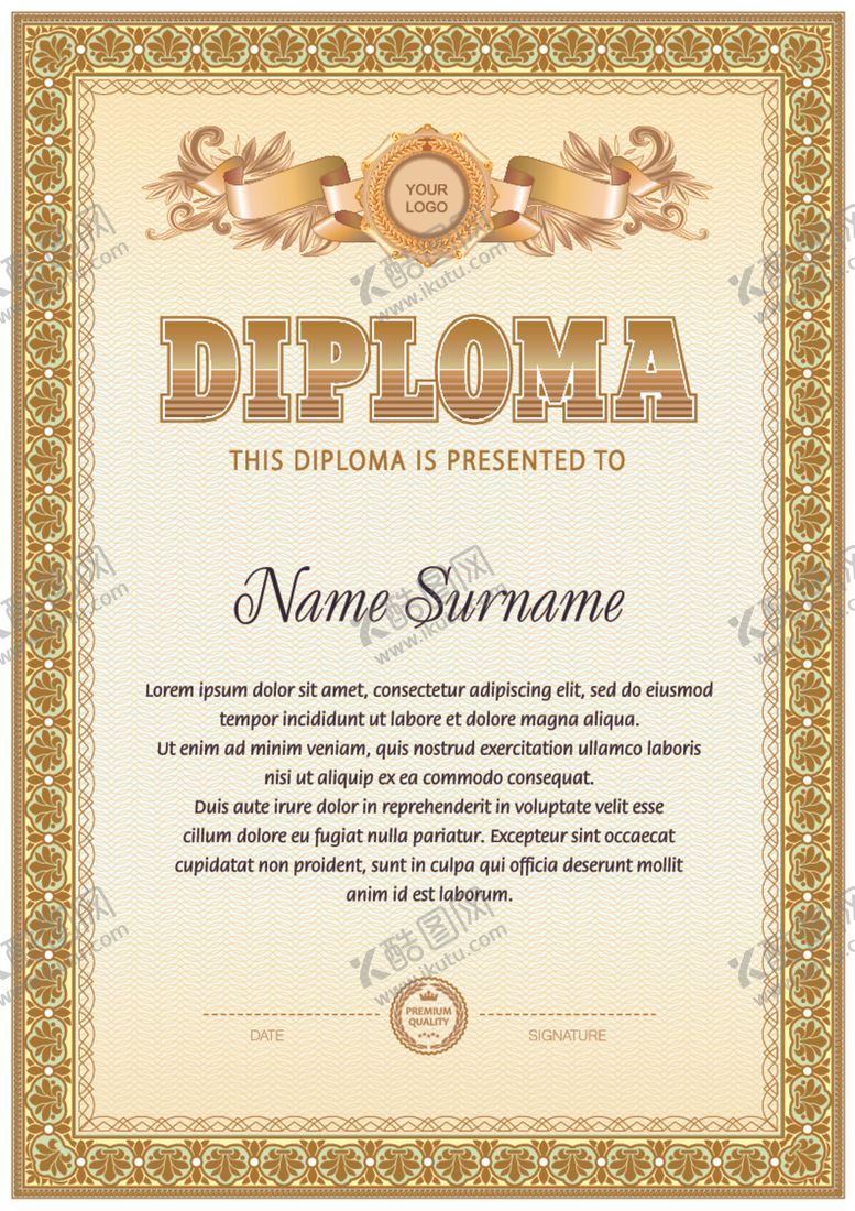 编号：34158410291449317504【酷图网】源文件下载-证书模板