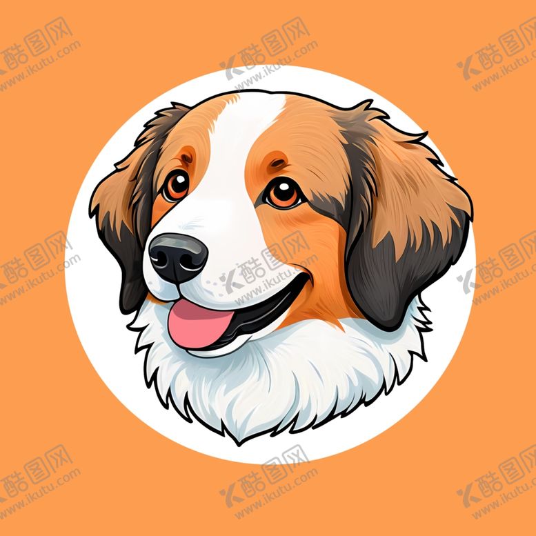 编号：70071402230817091327【酷图网】源文件下载-手绘卡通牧羊犬狗狗头像