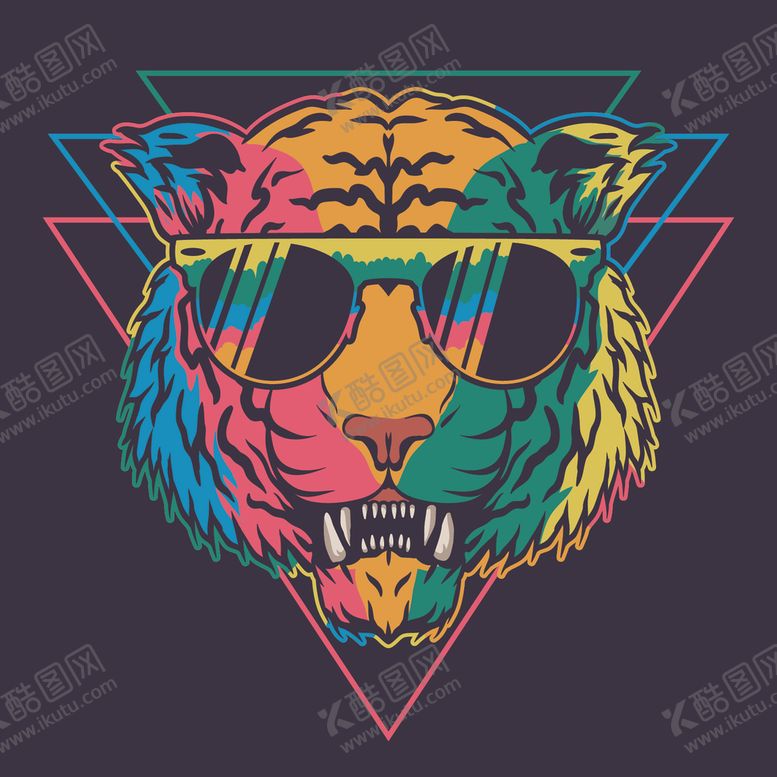 编号：44101109240440318827【酷图网】源文件下载-老虎创意头像