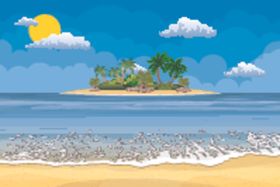 蓝天海滩
