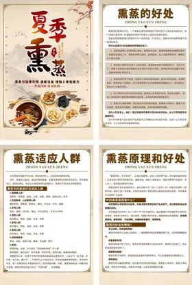 夏季熏蒸中医文化海报