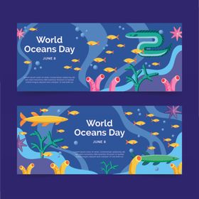 世界海洋日海洋生物插画