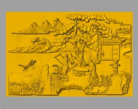CAD浮雕装饰画立体模型墙面吊顶3