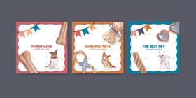 可爱动物主题卡片设计