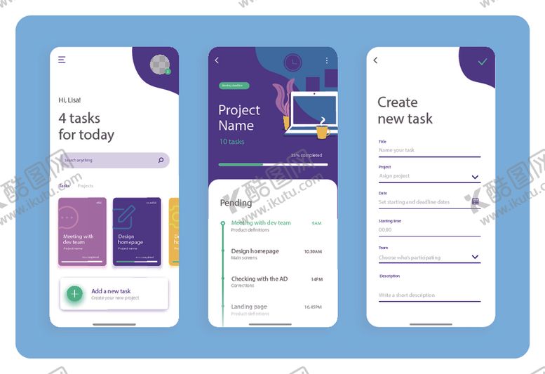 编号：33642910280427221691【酷图网】源文件下载-手机应用注册登录界面设计