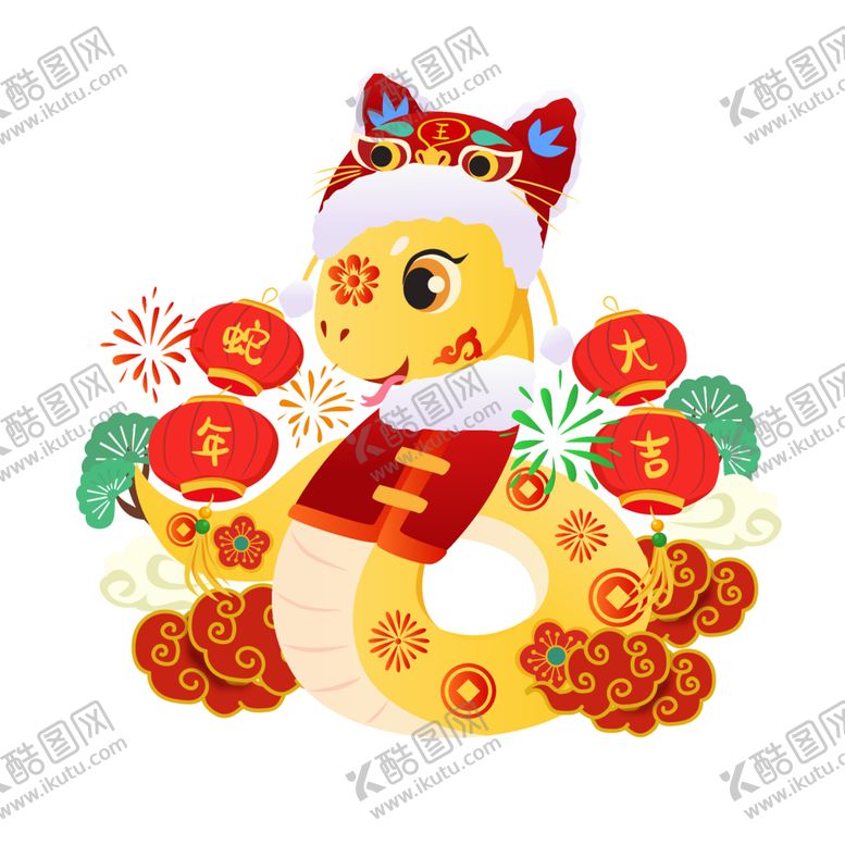 编号：85553912072257395703【酷图网】源文件下载-新春喜庆蛇年