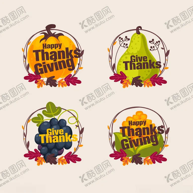 编号：37988012222029516392【酷图网】源文件下载-感恩节主题装饰图标