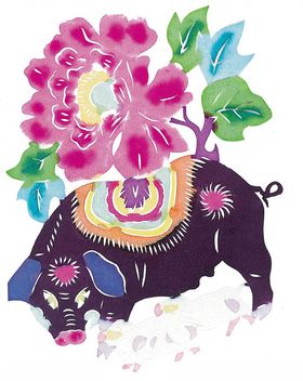小猪水彩画