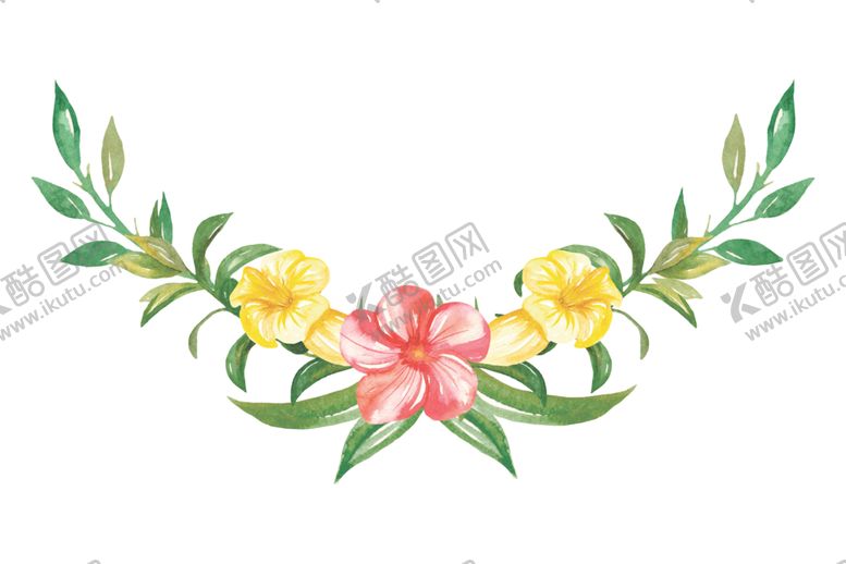 编号：83651210090033163839【酷图网】源文件下载-水彩植物花朵图案