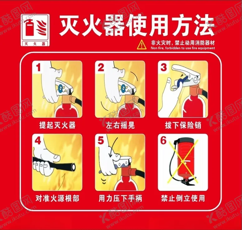 编号：67753302100315225431【酷图网】源文件下载-灭火器使用方法
