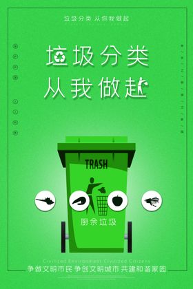 垃圾分类环保精神环保展板低碳生活