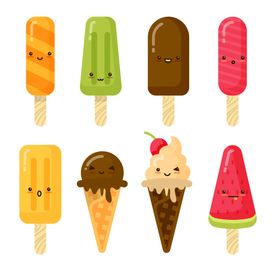 卡通冰淇淋雪糕夏日食品激