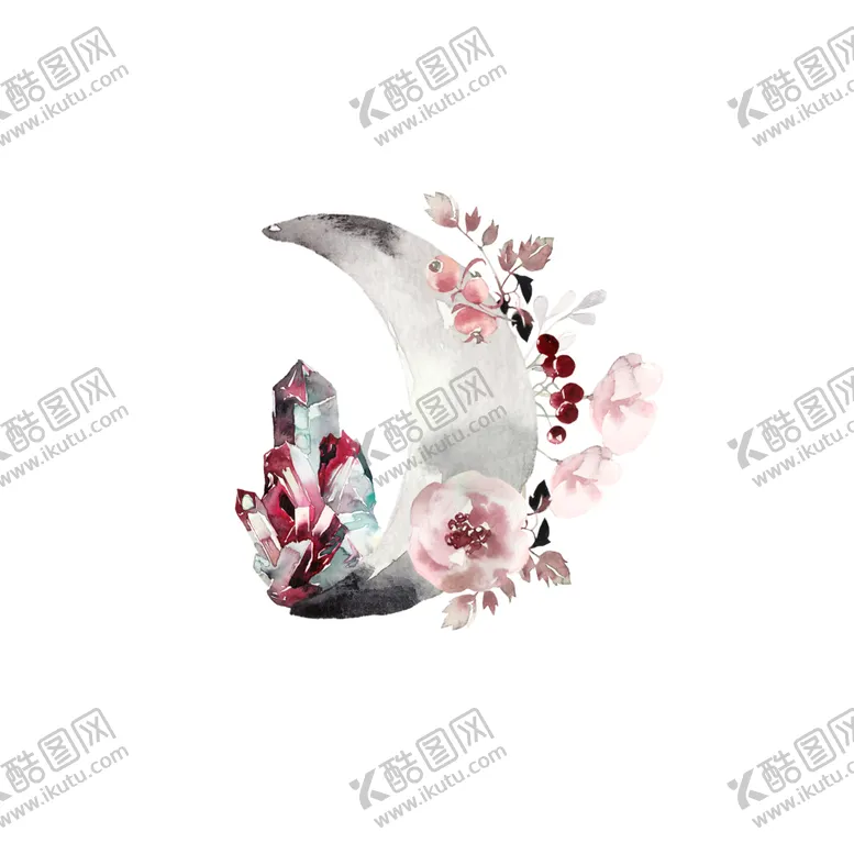 编号：51914702060213467445【酷图网】源文件下载-钻石夜晚月亮花朵