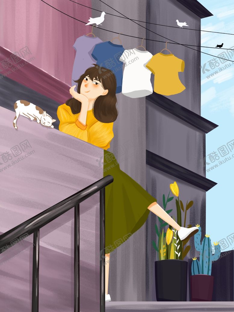 编号：12337010302039241783【酷图网】源文件下载-女孩和猫