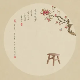 花朵古典中式背景墙中国风