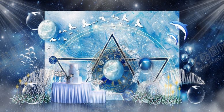 编号：48156409260308251670【酷图网】源文件下载-蓝色星空婚礼效果图