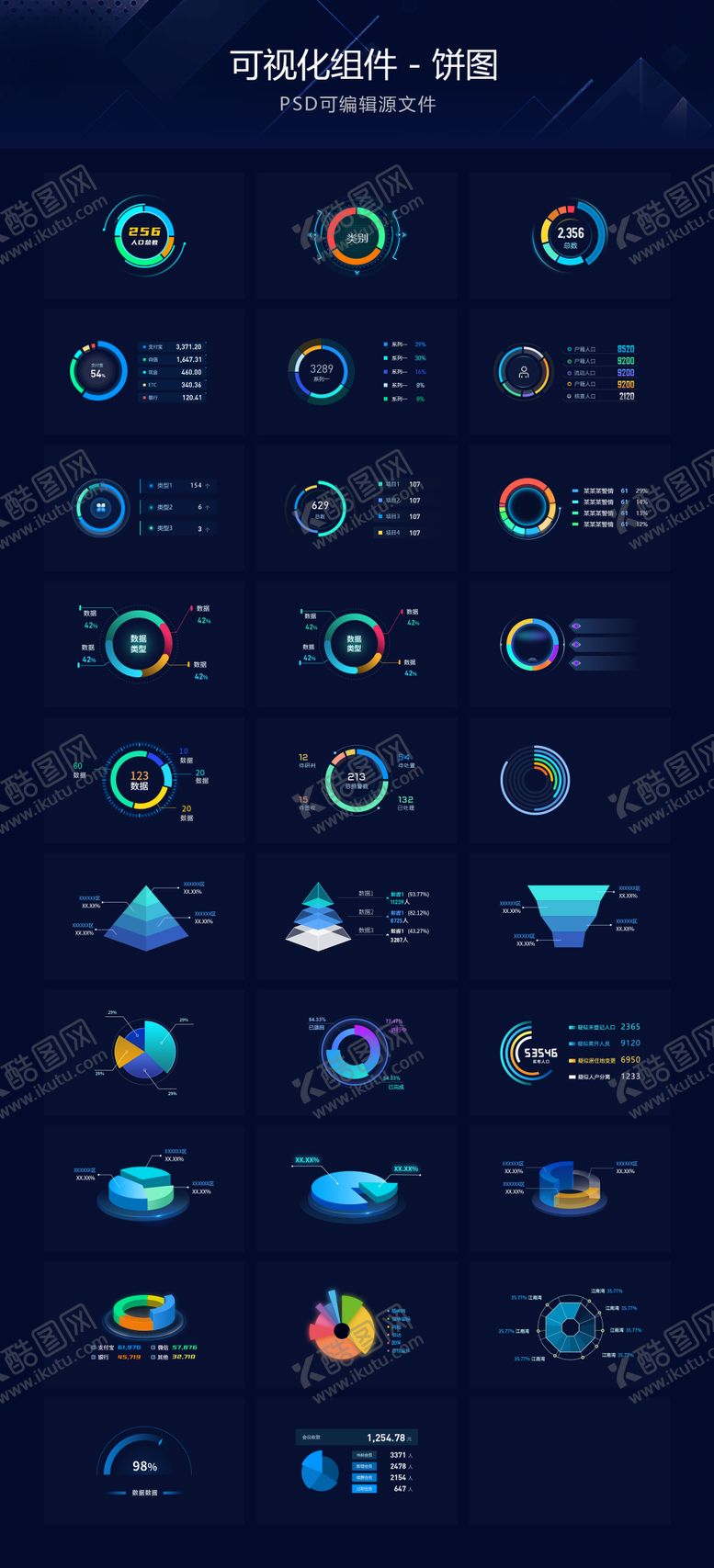 编号：70801801081521592585【酷图网】源文件下载-可视化组件饼图