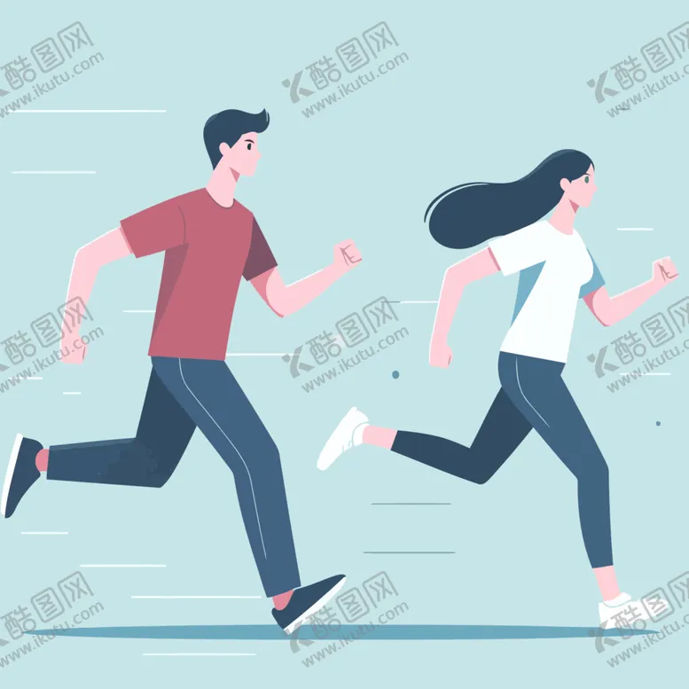 编号：65222912090011412271【酷图网】源文件下载-奔跑锻炼扁平插画