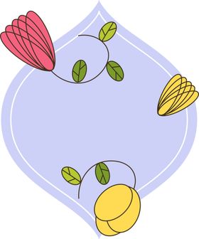 花朵标签免抠图边框题栏环留言框png