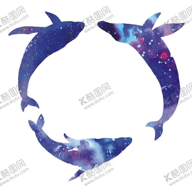 编号：44188510080929034223【酷图网】源文件下载-炫彩渐变鲸鱼图案
